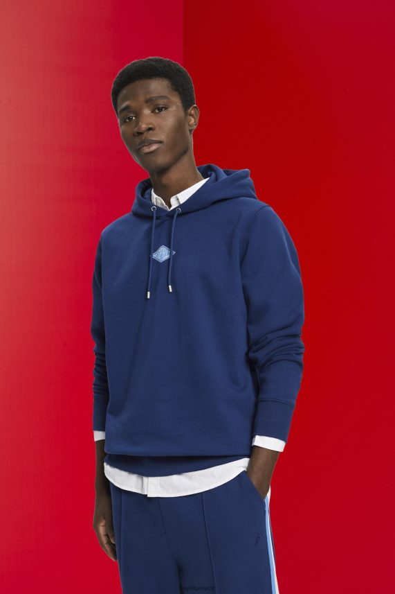 άνδρες Esprit μελάνι κουκούλα με λογότυπο τύπωμα στο στήθος φούτερ & φούτερ 0J044P641