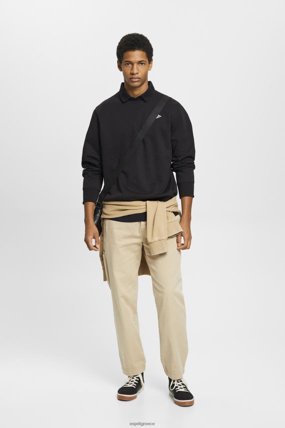 άνδρες Esprit μαύρος φούτερ με τύπωμα λογότυπου στην πλάτη φούτερ & φούτερ 0J044P643