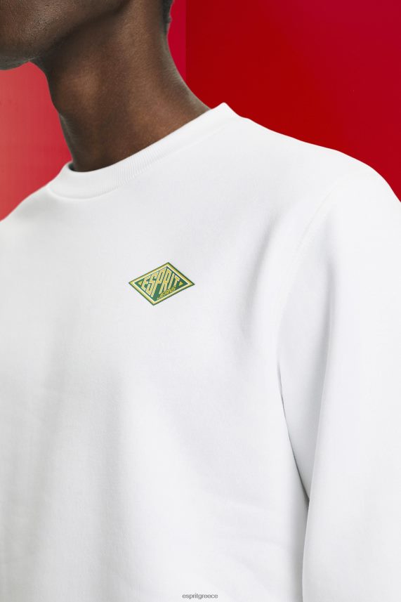 άνδρες Esprit άσπρο φούτερ με τύπωμα λογότυπου στην πλάτη φούτερ & φούτερ 0J044P644