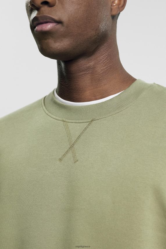 άνδρες Esprit ελαφρύ χακί ανακυκλωμένο: φούτερ σε απλό χρώμα φούτερ & φούτερ 0J044P748