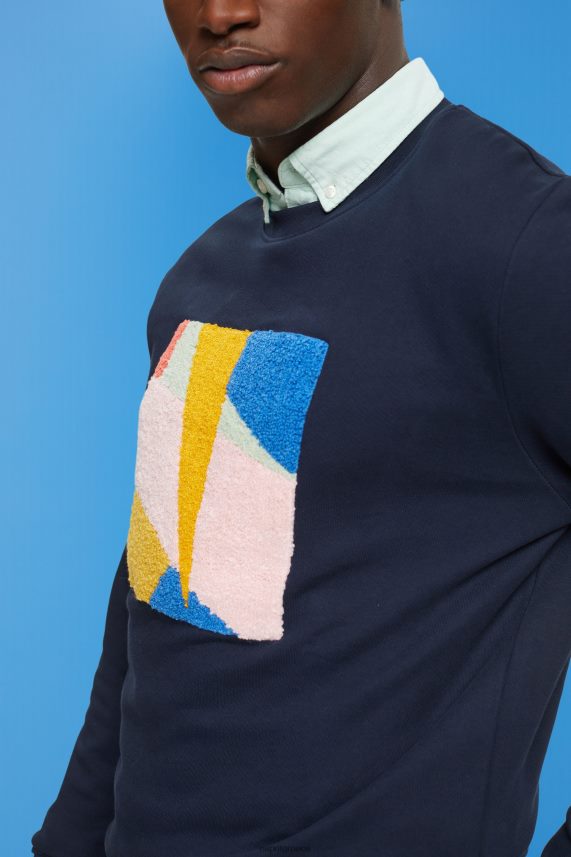 άνδρες Esprit ΠΟΛΕΜΙΚΟ ΝΑΥΤΙΚΟ απλικέ φούτερ φούτερ & φούτερ 0J044P882