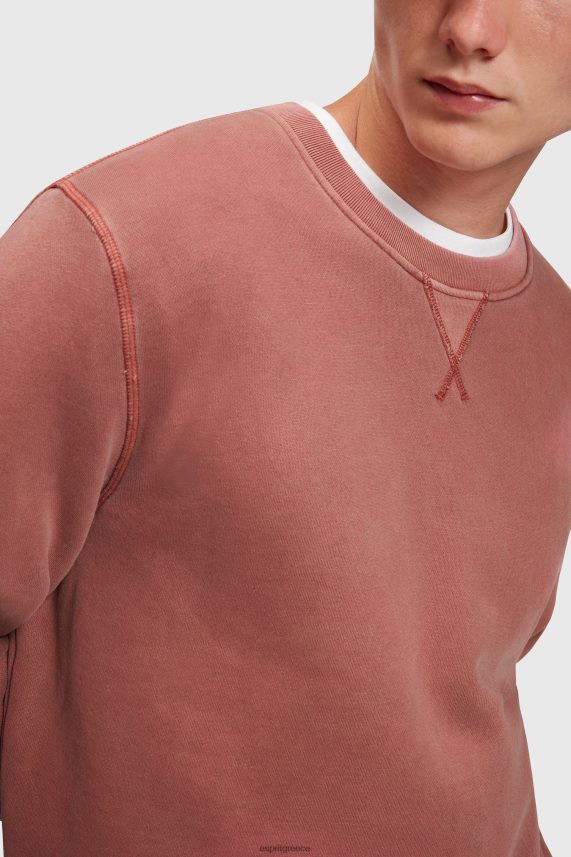 άνδρες Esprit τερρακότα βιώσιμη φούτερ με λαιμόκοψη φούτερ & φούτερ 0J044P937