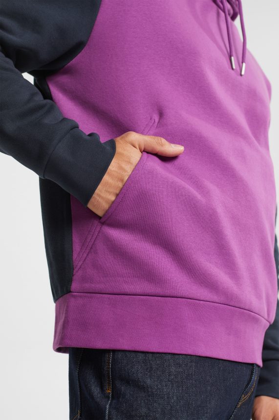 άνδρες Esprit βιολέτα δίχρωμη κουκούλα φούτερ & φούτερ 0J044P938