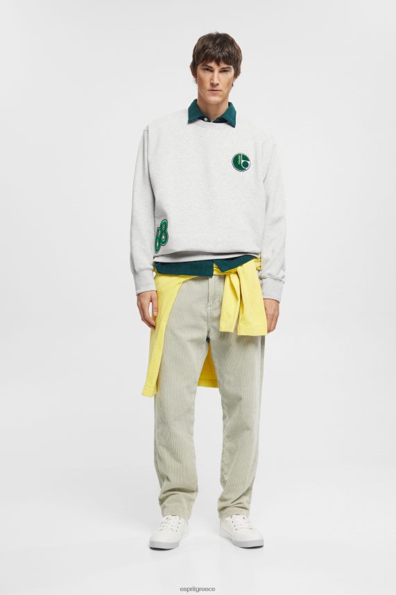 άνδρες Esprit ανοιχτό γκρι φούτερ patch πανεπιστημίου φούτερ & φούτερ 0J044P808