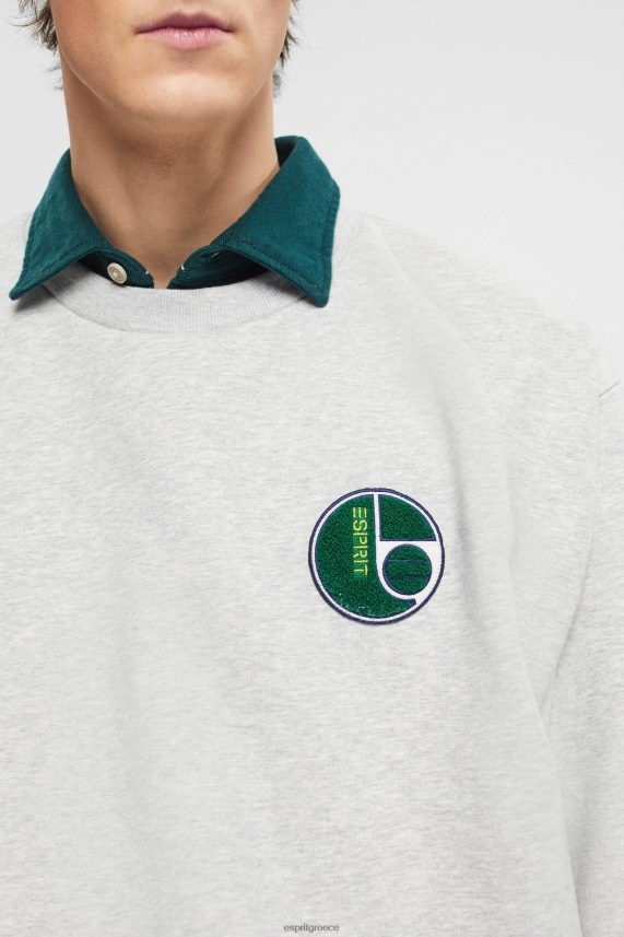άνδρες Esprit ανοιχτό γκρι φούτερ patch πανεπιστημίου φούτερ & φούτερ 0J044P808