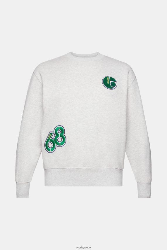 άνδρες Esprit ανοιχτό γκρι φούτερ patch πανεπιστημίου φούτερ & φούτερ 0J044P808