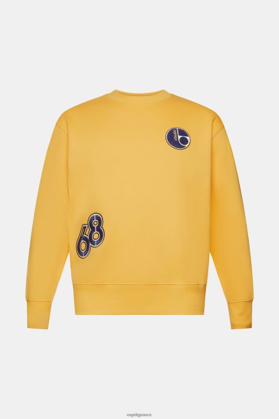 άνδρες Esprit κίτρινος φούτερ patch πανεπιστημίου φούτερ & φούτερ 0J044P810