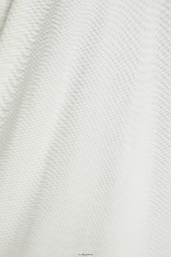άνδρες Esprit υπόλευκο μακρυμάνικο τοπ από βάφλα πικέ μακρύ μανίκι 0J044P696