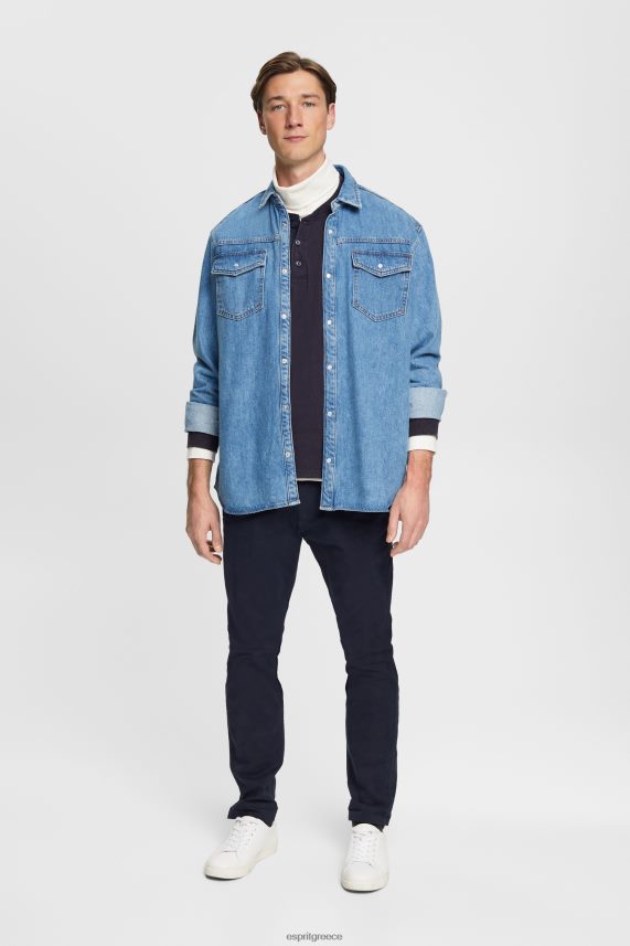 άνδρες Esprit ΠΟΛΕΜΙΚΟ ΝΑΥΤΙΚΟ μακρυμάνικο μπλουζάκι με κουμπιά μακρύ μανίκι 0J044P772