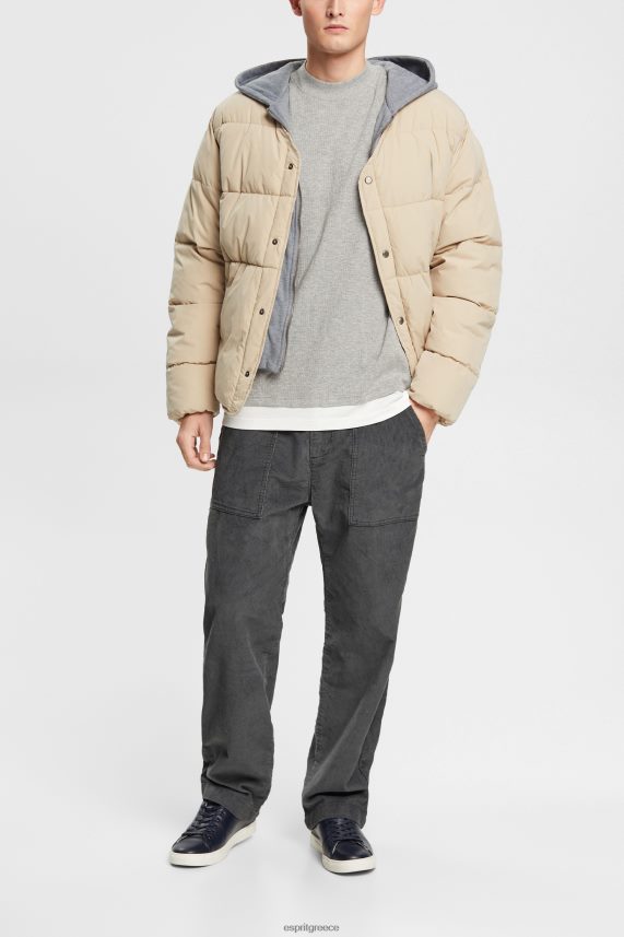 άνδρες Esprit ανοιχτό γκρι ριμπ μακρυμάνικο τοπ μακρύ μανίκι 0J044P817