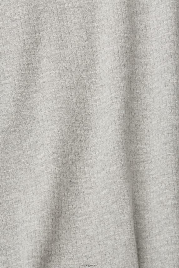 άνδρες Esprit ανοιχτό γκρι ριμπ μακρυμάνικο τοπ μακρύ μανίκι 0J044P817