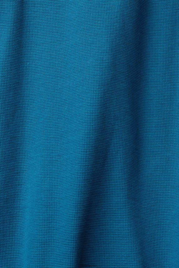 άνδρες Esprit σκούρο τιρκουάζ μακρυμάνικο μπλουζάκι πικέ βάφλα μακρύ μανίκι 0J044P851