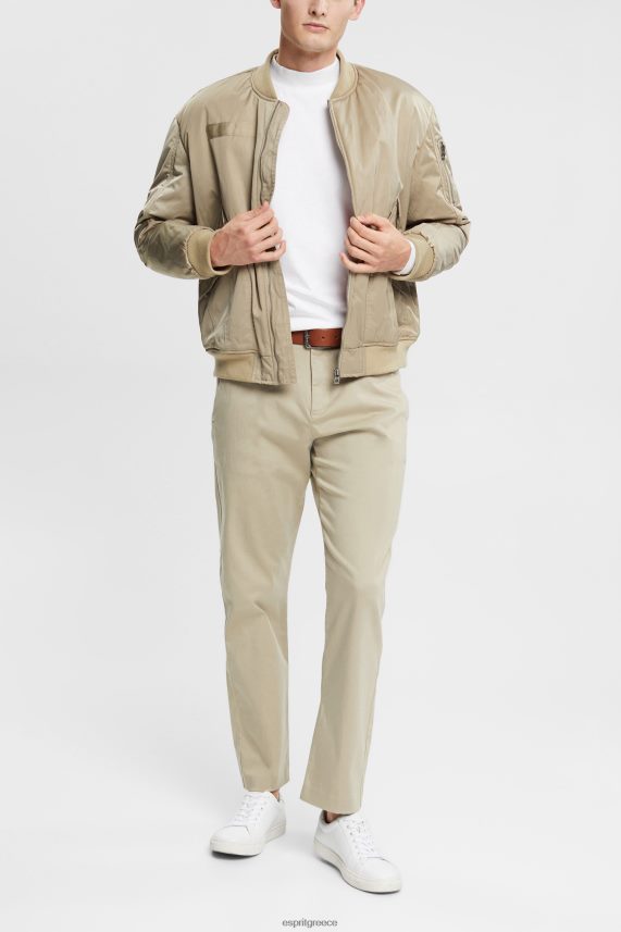 άνδρες Esprit άσπρο όρθιος γιακάς μακρυμάνικο τοπ μακρύ μανίκι 0J044P943