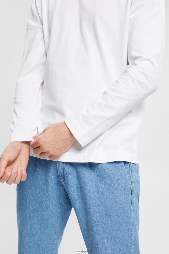 άνδρες Esprit άσπρο μπλουζάκι με μακριά μανίκια μακρύ μανίκι 0J044P947