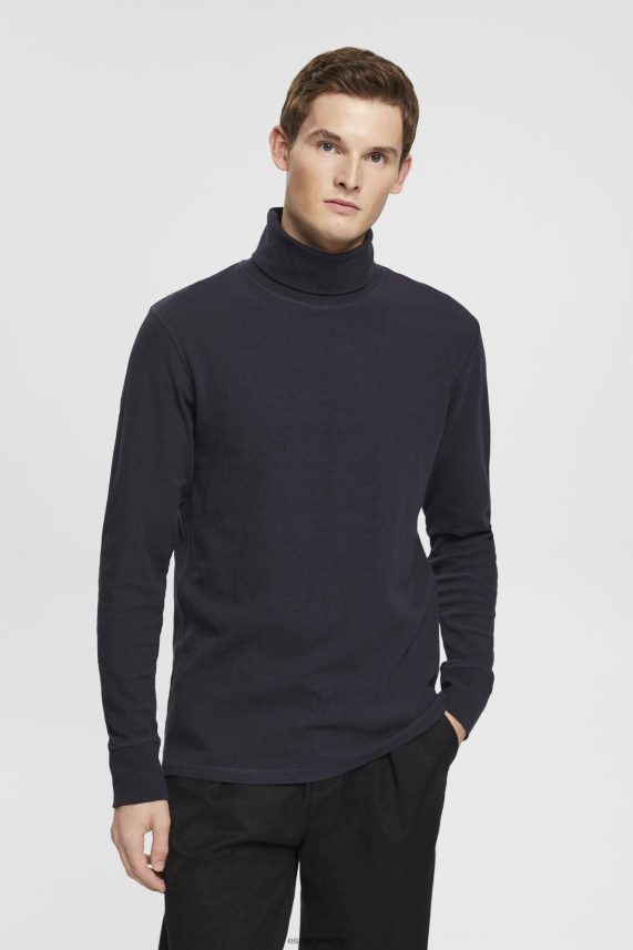 άνδρες Esprit ΠΟΛΕΜΙΚΟ ΝΑΥΤΙΚΟ μακρυμάνικο πικέ τοπ από βάφλα, 100% βαμβάκι μακρύ μανίκι 0J044P695