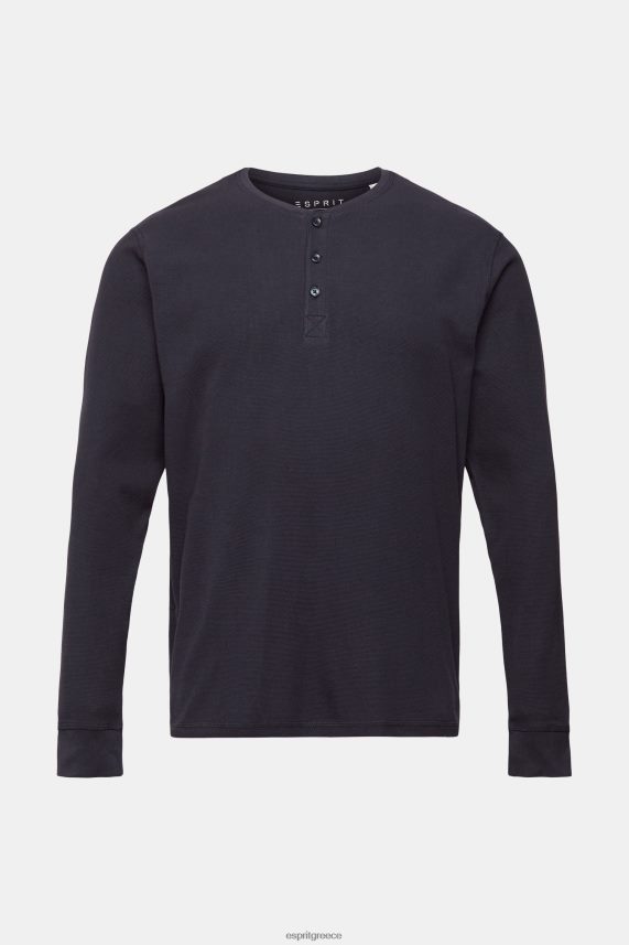 άνδρες Esprit ΠΟΛΕΜΙΚΟ ΝΑΥΤΙΚΟ μακρυμάνικο τοπ από βάφλα πικέ, 100% βαμβάκι μακρύ μανίκι 0J044P822