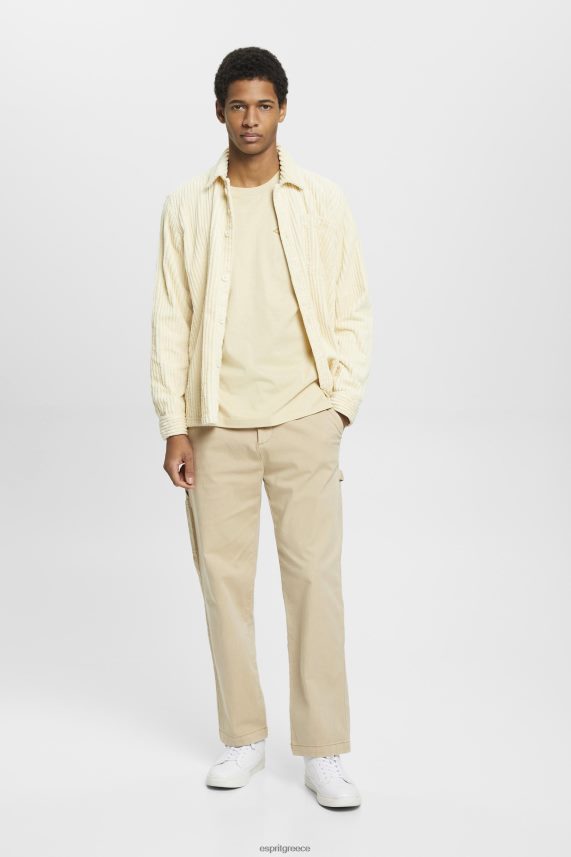 άνδρες Esprit μπεζ μπλουζάκι με τύπωμα λογότυπου μπλουζάκια 0J044P600