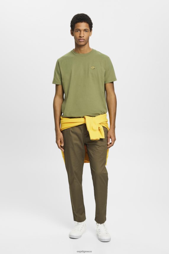 άνδρες Esprit ελιά μπλουζάκι με τύπωμα λογότυπου μπλουζάκια 0J044P601