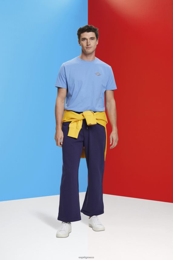 άνδρες Esprit γαλάζιο λεβάντα μπλουζάκι με τύπωμα λογότυπου μπλουζάκια 0J044P602