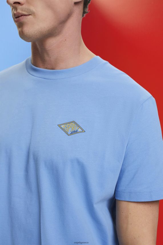 άνδρες Esprit γαλάζιο λεβάντα μπλουζάκι με τύπωμα λογότυπου μπλουζάκια 0J044P602