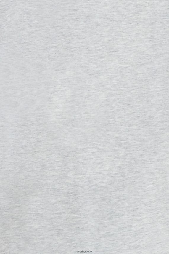άνδρες Esprit ανοιχτό γκρι μπλουζάκι απλικέ με λογότυπο ματ λάμψη μπλουζάκια 0J044P615