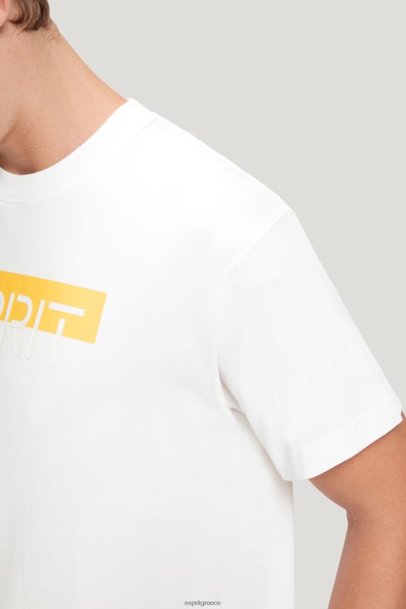 άνδρες Esprit άσπρο μπλουζάκι απλικέ με λογότυπο ματ λάμψη μπλουζάκια 0J044P616