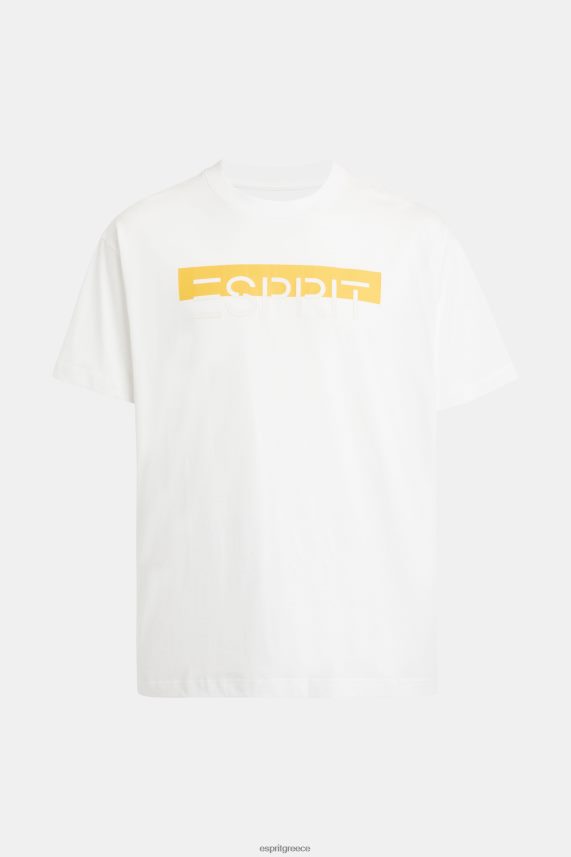 άνδρες Esprit άσπρο μπλουζάκι απλικέ με λογότυπο ματ λάμψη μπλουζάκια 0J044P616