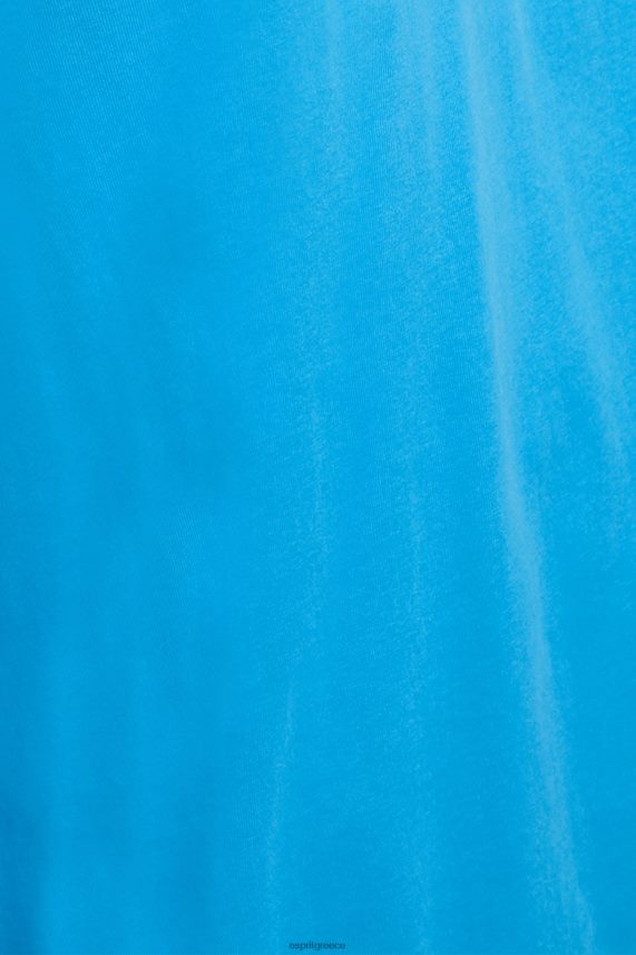 άνδρες Esprit τουρκουάζ μπλουζάκι απλικέ με λογότυπο ματ λάμψη μπλουζάκια 0J044P618