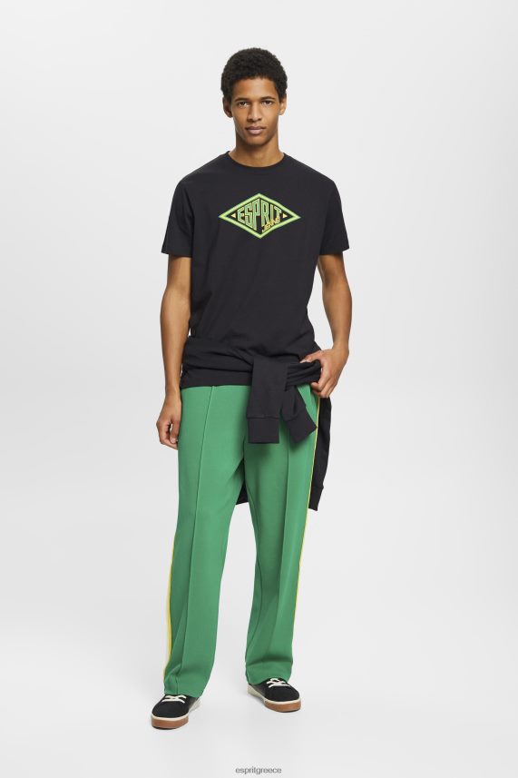 άνδρες Esprit μαύρος βαμβακερό μπλουζάκι με λογότυπο μπλουζάκια 0J044P623