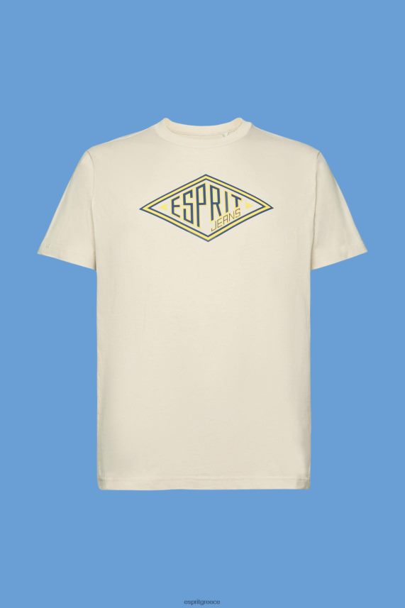 άνδρες Esprit ελαφρύ γκρι βαμβακερό μπλουζάκι με λογότυπο μπλουζάκια 0J044P625