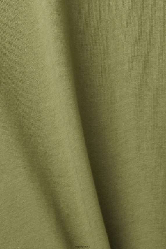 άνδρες Esprit ελιά βαμβακερό μπλουζάκι με λογότυπο μπλουζάκια 0J044P626