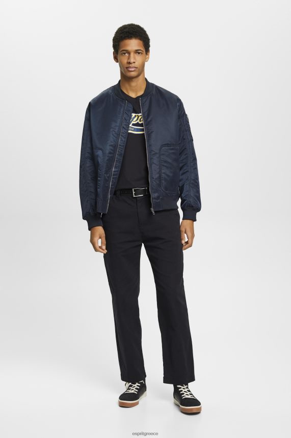 άνδρες Esprit μαύρος Βαμβακερό μπλουζάκι με ρετρό λογότυπο μπλουζάκια 0J044P628