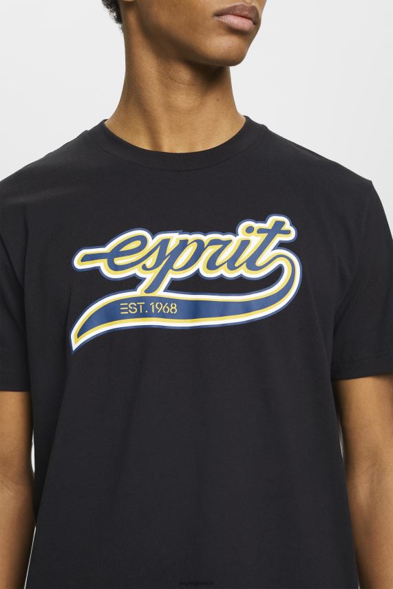 άνδρες Esprit μαύρος Βαμβακερό μπλουζάκι με ρετρό λογότυπο μπλουζάκια 0J044P628