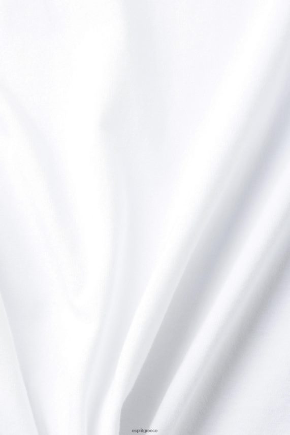 άνδρες Esprit άσπρο Βαμβακερό μπλουζάκι με ρετρό λογότυπο μπλουζάκια 0J044P629