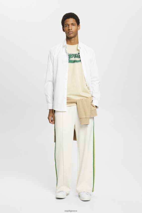 άνδρες Esprit μπεζ Βαμβακερό μπλουζάκι με ρετρό λογότυπο μπλουζάκια 0J044P630