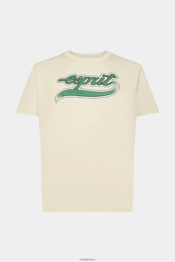 άνδρες Esprit μπεζ Βαμβακερό μπλουζάκι με ρετρό λογότυπο μπλουζάκια 0J044P630