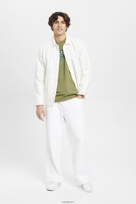 άνδρες Esprit ελιά Βαμβακερό μπλουζάκι με ρετρό λογότυπο μπλουζάκια 0J044P631