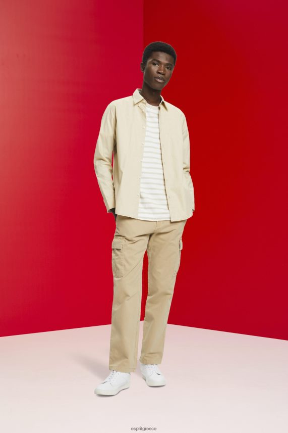 άνδρες Esprit ελαφρύ γκρι ριγέ βιώσιμο βαμβακερό μπλουζάκι μπλουζάκια 0J044P704