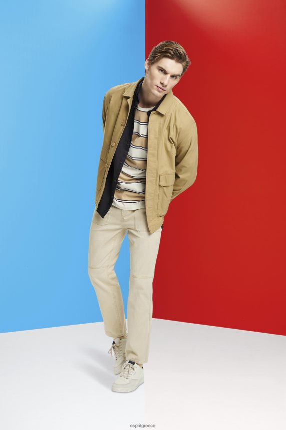 άνδρες Esprit πάγος ριγέ βιώσιμο βαμβακερό μπλουζάκι μπλουζάκια 0J044P707