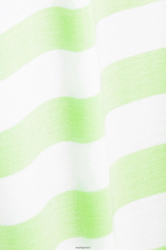 άνδρες Esprit πράσινο εσπεριδοειδών βιώσιμο βαμβακερό ριγέ μπλουζάκι μπλουζάκια 0J044P742