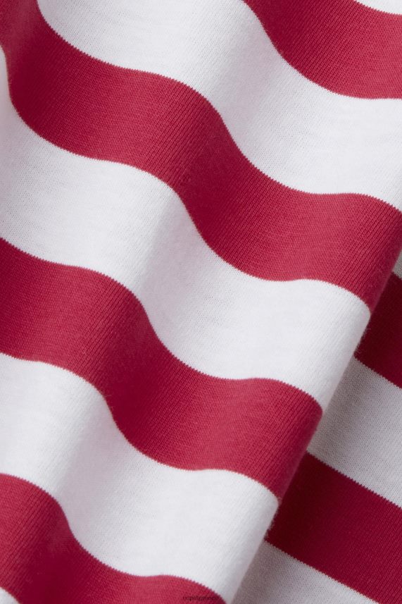 άνδρες Esprit ροζ βιώσιμο βαμβακερό ριγέ μπλουζάκι μπλουζάκια 0J044P744