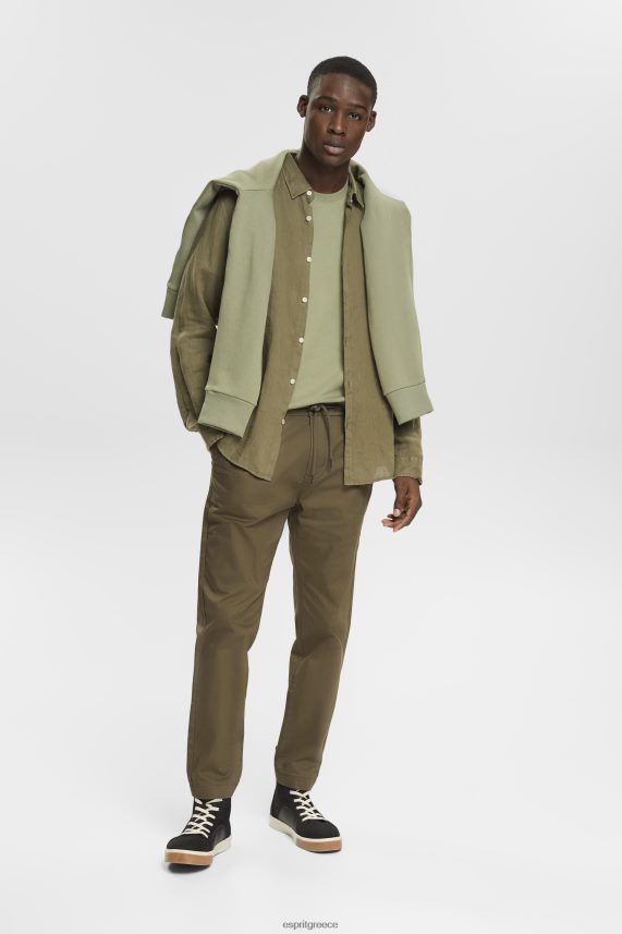 άνδρες Esprit ελαφρύ χακί μπλουζάκι με φανέλα μπλουζάκια 0J044P746