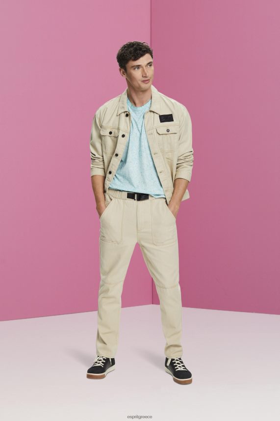 άνδρες Esprit ανοιχτό υδάτινο πράσινο μπλουζάκι με πλυμένο αποτέλεσμα μπλουζάκια 0J044P753