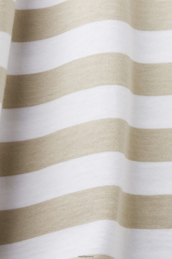 άνδρες Esprit σκονισμένο πράσινο ριγέ μπλουζάκι με λαιμόκοψη μπλουζάκια 0J044P768