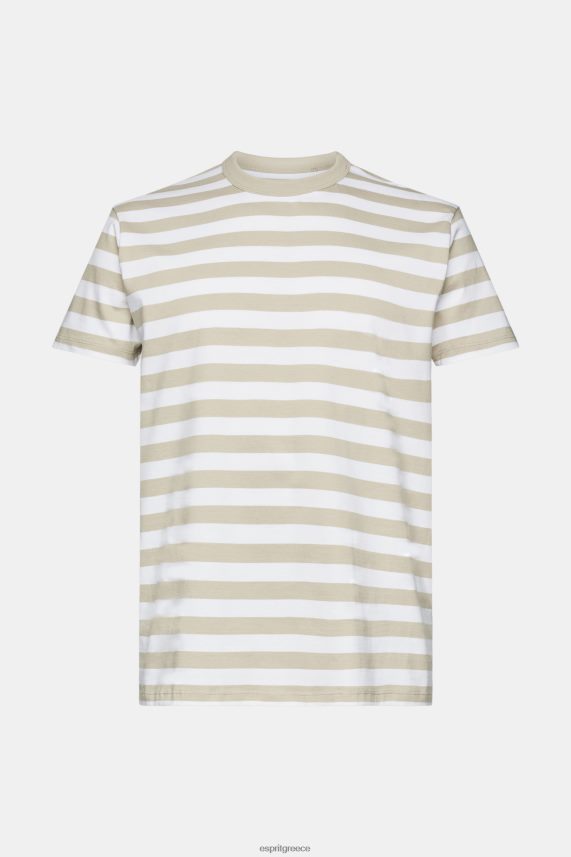 άνδρες Esprit σκονισμένο πράσινο ριγέ μπλουζάκι με λαιμόκοψη μπλουζάκια 0J044P768