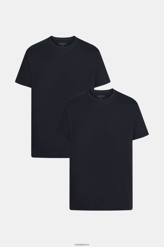 άνδρες Esprit μαύρος βαμβακερά μπλουζάκια δύο συσκευασιών με λαιμόκοψη μπλουζάκια 0J044P855