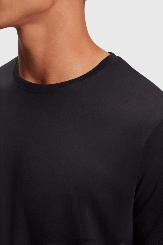 άνδρες Esprit μαύρο άσπρο βαμβακερά μπλουζάκια δύο συσκευασιών με λαιμόκοψη μπλουζάκια 0J044P857