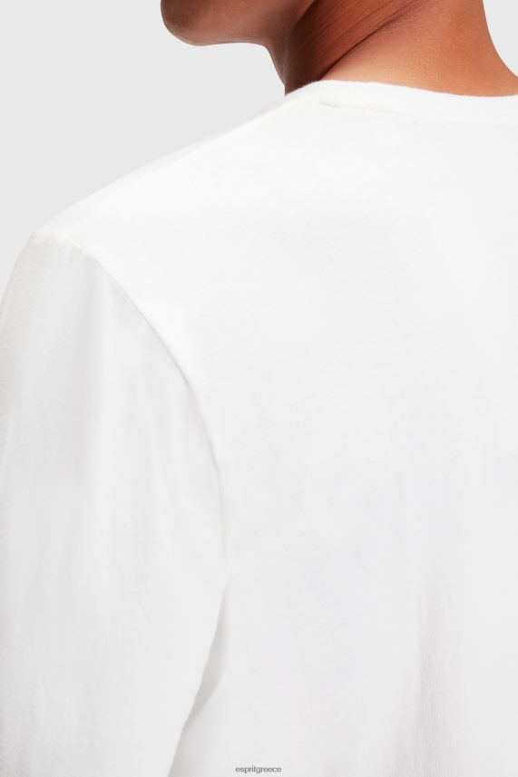 άνδρες Esprit άσπρο μπλουζάκι ζέρσεϊ με λογότυπο μπλουζάκια 0J044P864