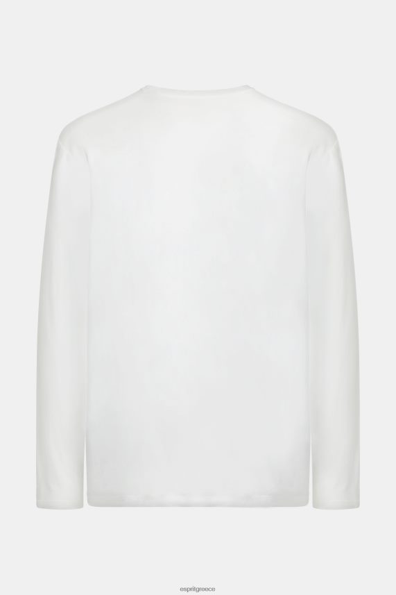 άνδρες Esprit άσπρο μπλουζάκι ζέρσεϊ με λογότυπο μπλουζάκια 0J044P864