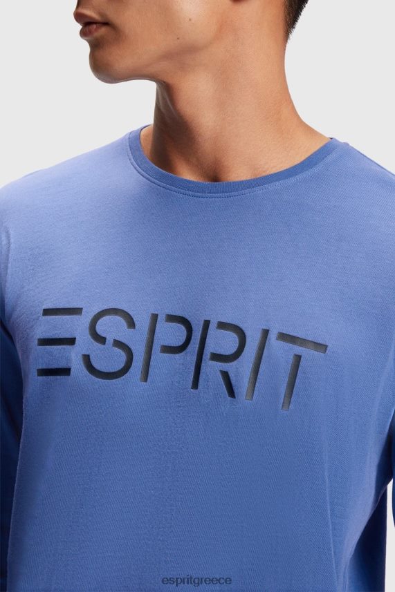 άνδρες Esprit μπλε μπλουζάκι ζέρσεϊ με λογότυπο μπλουζάκια 0J044P867